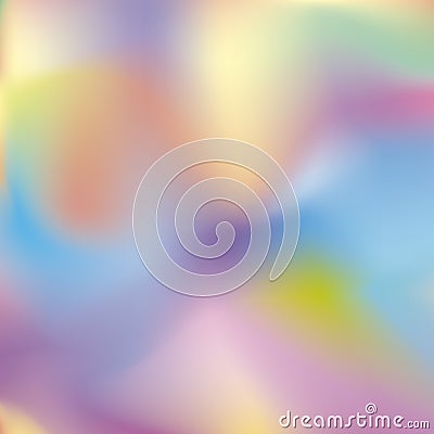 Colorful vector bright holographic background for trendy design in light pastel rainbow colors. Vector Illustration